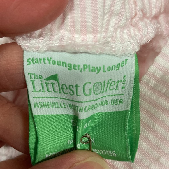 NWT the littlest golfer pink white striped seersucker knickers 4t - Picture 6 of 10